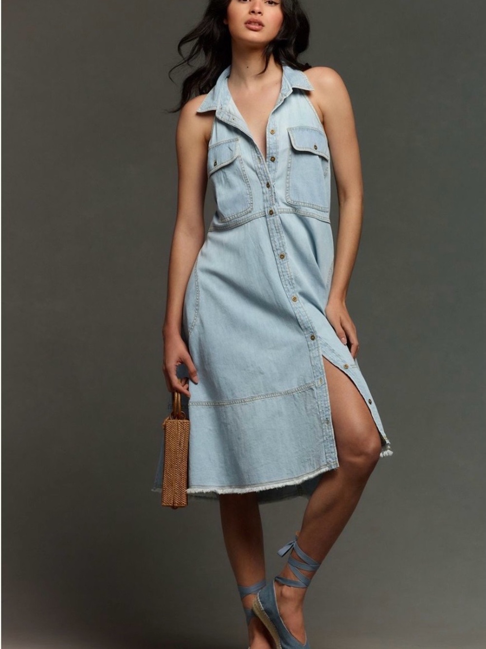 Pilcro Light Blue Denim Shirt Dress